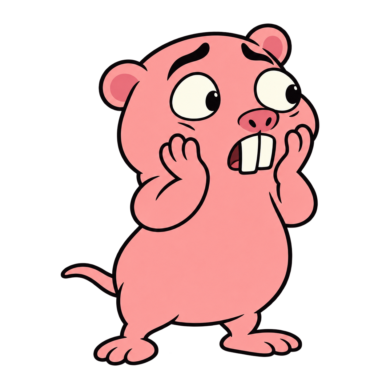 The mole rat looking shocked