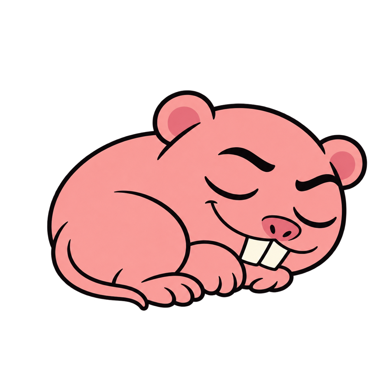 The mole rat sleeping